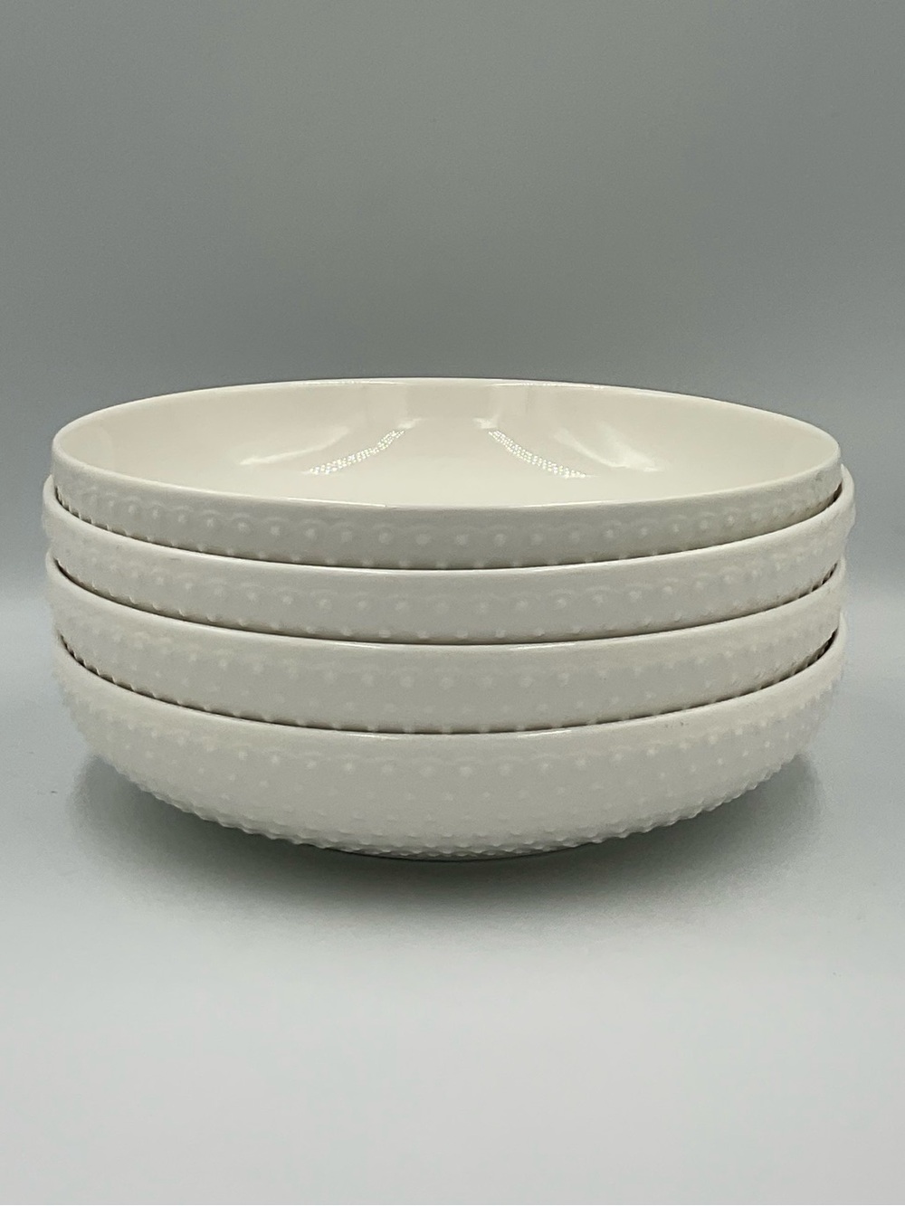 Red Series White Shallow Pasta/Soup Bowls by Red Co- Set of 4